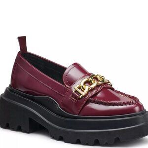 G.H.BASS Women's Platform Lug Chain Loafer 9